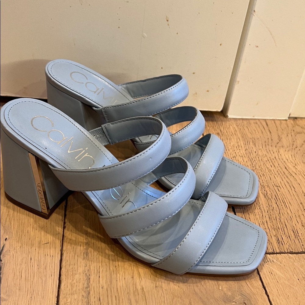 Calvin Klein Women's Light Blue Strappy Mules8.5M - Picture 2 of 9